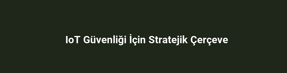 IoT Güvenliği İçin Stratejik Çerçeve