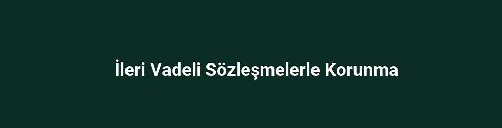 1) İleri Vadeli Sözleşmelerle Korunma (Forward Sözleşmeleri)