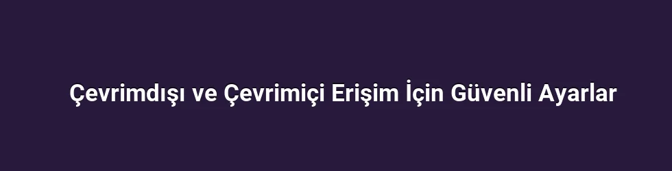 Çevrimdışı ve Çevrimiçi Erişim İçin Güvenli Ayarlar