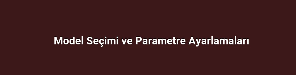 Model Seçimi ve Parametre Ayarlamaları