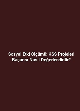 Sosyal Etki Ölçümü: KSS Projeleri Başarısı Nasıl Değerlendirilir?