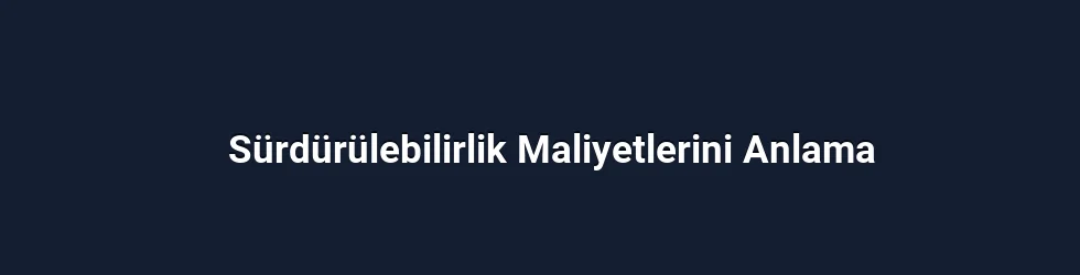 Sürdürülebilirlik Maliyetlerini Anlama