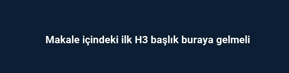 Makale içindeki ilk H3 başlık buraya gelmeli