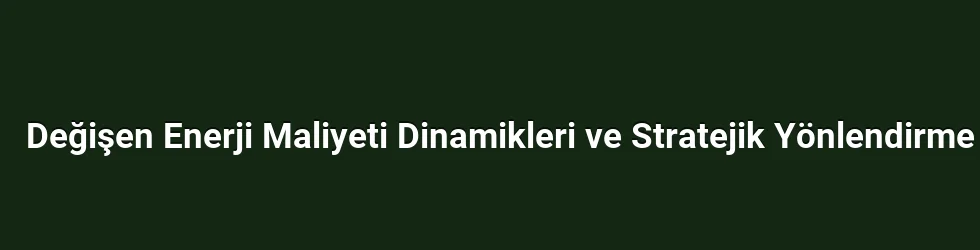 Değişen Enerji Maliyeti Dinamikleri ve Stratejik Yönlendirme