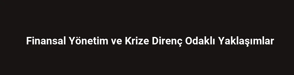 Finansal Yönetim ve Krize Direnç Odaklı Yaklaşımlar
