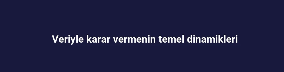 Veriyle karar vermenin temel dinamikleri