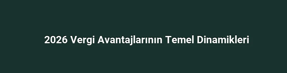 2026 Vergi Avantajlarının Temel Dinamikleri