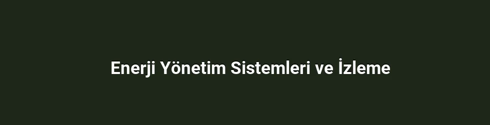 Enerji Yönetim Sistemleri ve İzleme