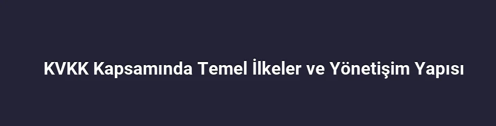KVKK Kapsamında Temel İlkeler ve Yönetişim Yapısı