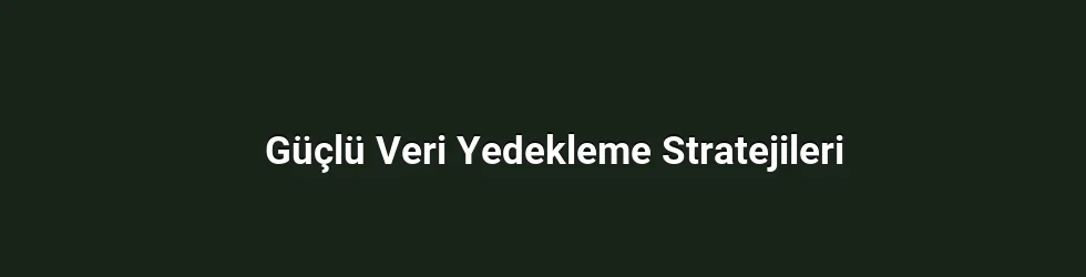Güçlü Veri Yedekleme Stratejileri