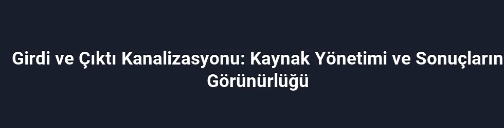 Girdi ve Çıktı Kanalizasyonu: Kaynak Yönetimi ve Sonuçların Görünürlüğü