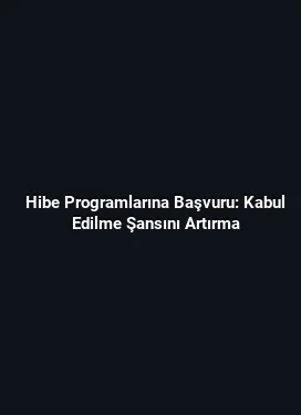 Hibe Programlarına Başvuru: Kabul Edilme Şansını Artırma