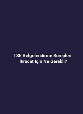 TSE Belgelendirme Süreçleri: İhracat İçin Ne Gerekli?