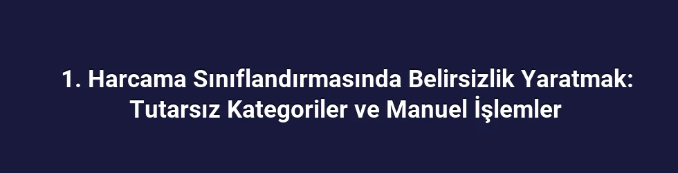 1. Harcama Sınıflandırmasında Belirsizlik Yaratmak: Tutarsız Kategoriler ve Manuel İşlemler