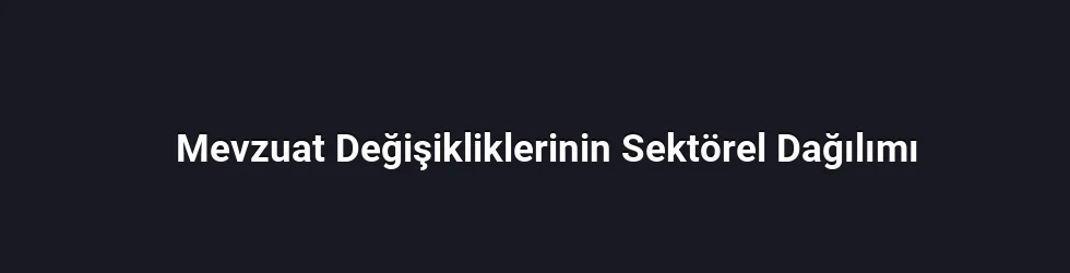 Mevzuat Değişikliklerinin Sektörel Dağılımı
