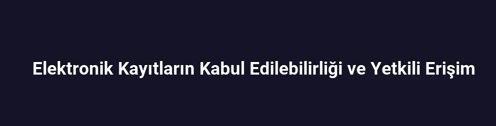 Elektronik Kayıtların Kabul Edilebilirliği ve Yetkili Erişim