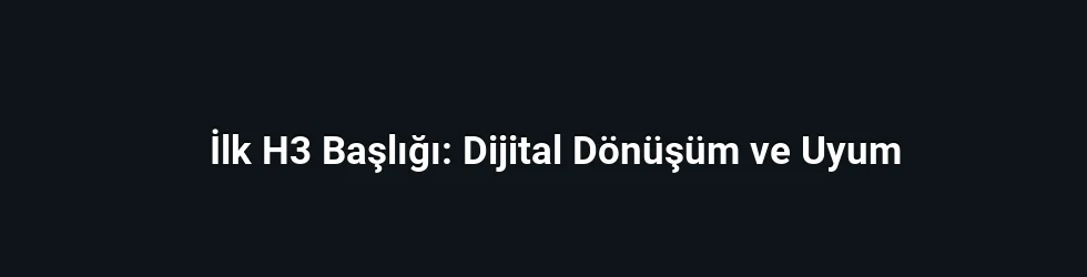 İlk H3 Başlığı: Dijital Dönüşüm ve Uyum