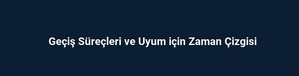Geçiş Süreçleri ve Uyum için Zaman Çizgisi