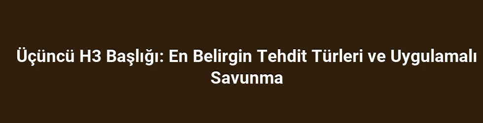 Üçüncü H3 Başlığı: En Belirgin Tehdit Türleri ve Uygulamalı Savunma