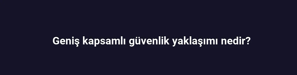 Geniş kapsamlı güvenlik yaklaşımı nedir?