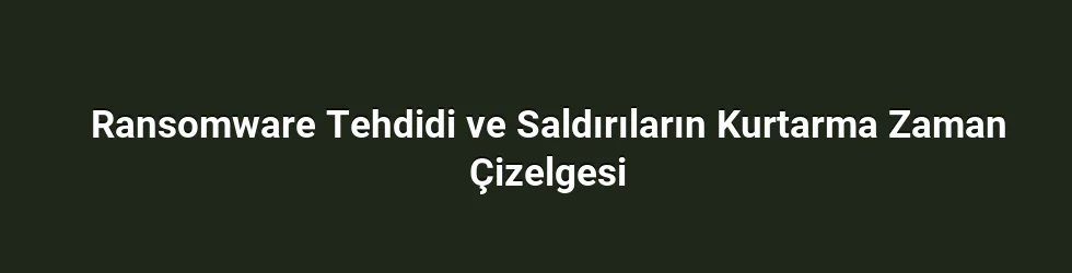 Ransomware Tehdidi ve Saldırıların Kurtarma Zaman Çizelgesi