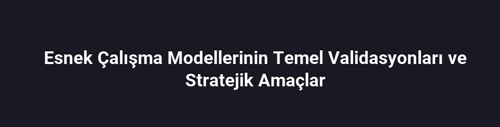 Esnek Çalışma Modellerinin Temel Validasyonları ve Stratejik Amaçlar