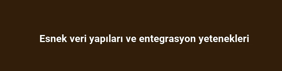 Esnek veri yapıları ve entegrasyon yetenekleri