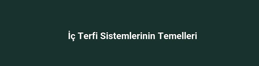 İç Terfi Sistemlerinin Temelleri