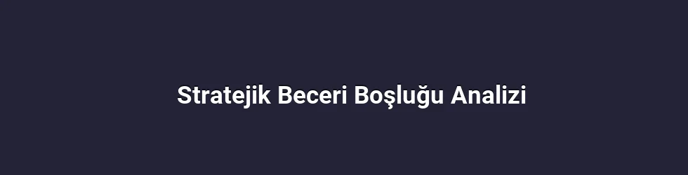 Stratejik Beceri Boşluğu Analizi
