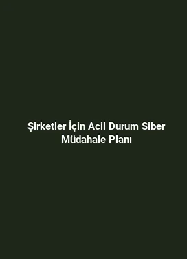 Şirketler İçin Acil Durum Siber Müdahale Planı