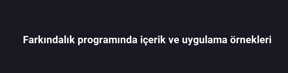 Farkındalık programında içerik ve uygulama örnekleri