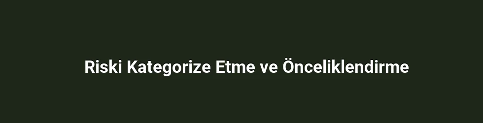 Riski Kategorize Etme ve Önceliklendirme