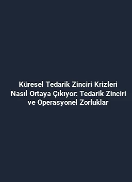 Küresel Tedarik Zinciri Krizleri Nasıl Ortaya Çıkıyor: Tedarik Zinciri ve Operasyonel Zorluklar