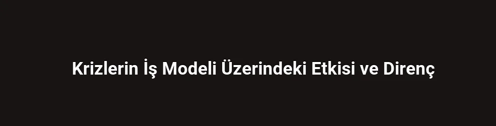 Krizlerin İş Modeli Üzerindeki Etkisi ve Direnç