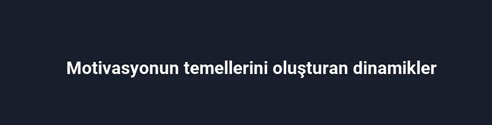 Motivasyonun temellerini oluşturan dinamikler