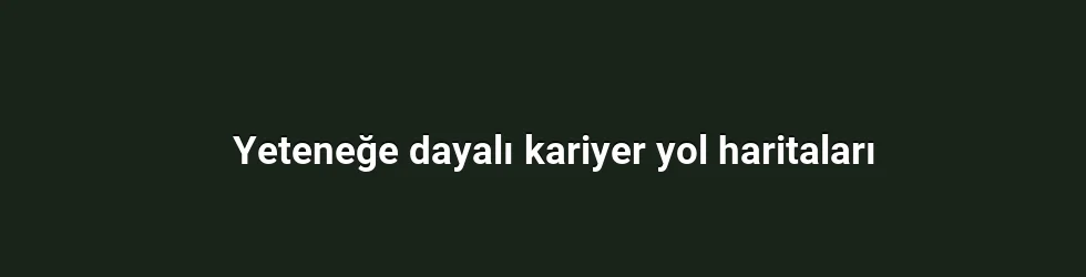 Yeteneğe dayalı kariyer yol haritaları