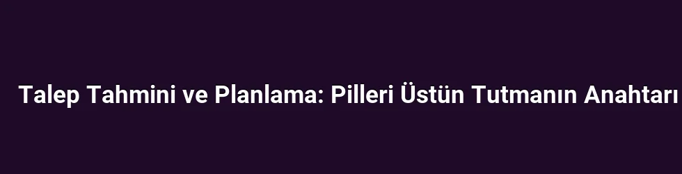 Talep Tahmini ve Planlama: Pilleri Üstün Tutmanın Anahtarı