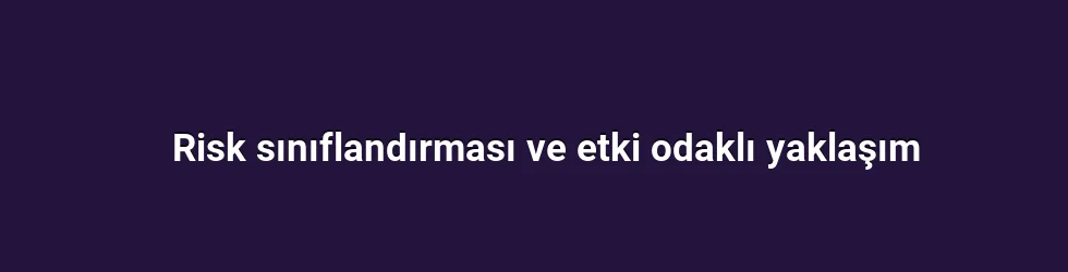 Risk sınıflandırması ve etki odaklı yaklaşım