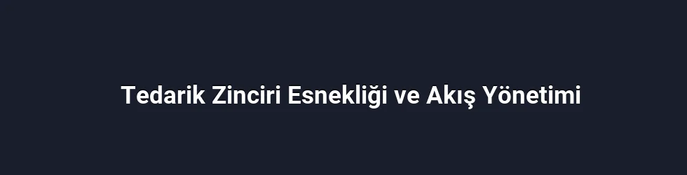 Tedarik Zinciri Esnekliği ve Akış Yönetimi