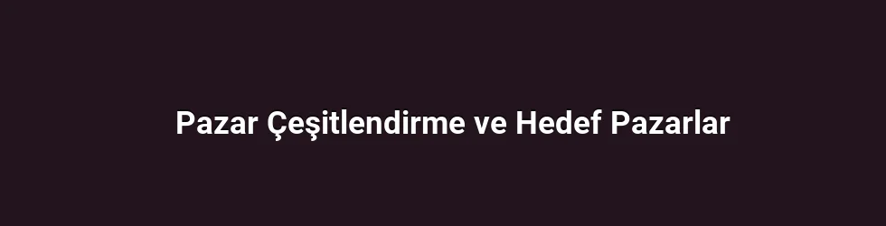 Pazar Çeşitlendirme ve Hedef Pazarlar