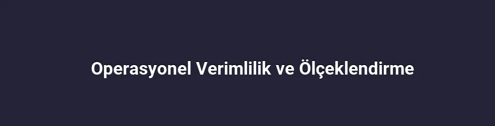 Operasyonel Verimlilik ve Ölçeklendirme