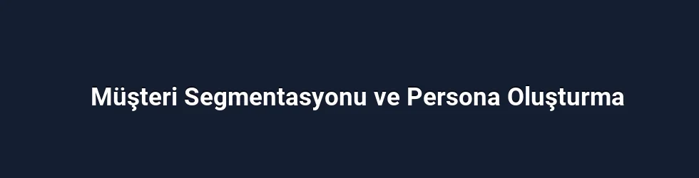 Müşteri Segmentasyonu ve Persona Oluşturma