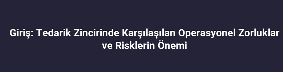 Giriş: Tedarik Zincirinde Karşılaşılan Operasyonel Zorluklar ve Risklerin Önemi