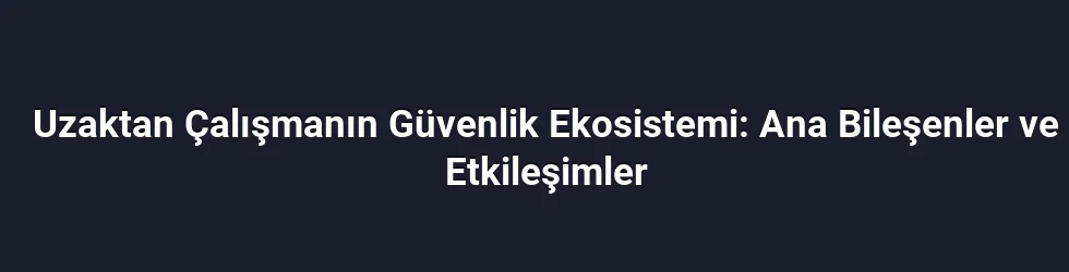 Uzaktan Çalışmanın Güvenlik Ekosistemi: Ana Bileşenler ve Etkileşimler