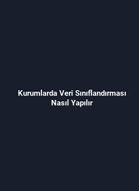 Kurumlarda Veri Sınıflandırması Nasıl Yapılır