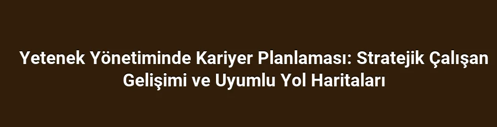 Yetenek Yönetiminde Kariyer Planlaması: Stratejik Çalışan Gelişimi ve Uyumlu Yol Haritaları