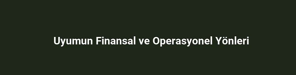 Uyumun Finansal ve Operasyonel Yönleri