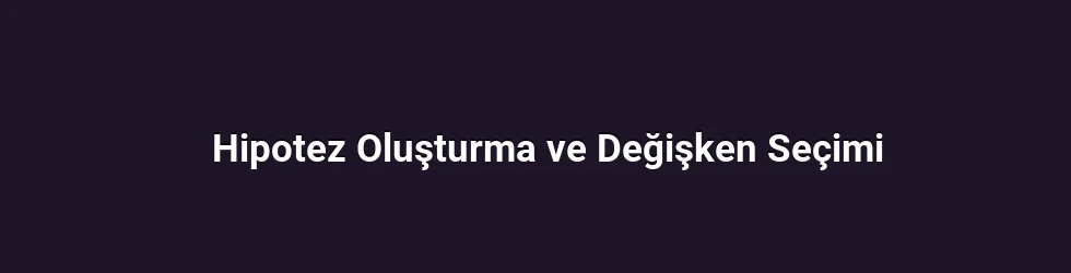 Hipotez Oluşturma ve Değişken Seçimi