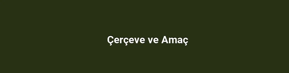 Çerçeve ve Amaç