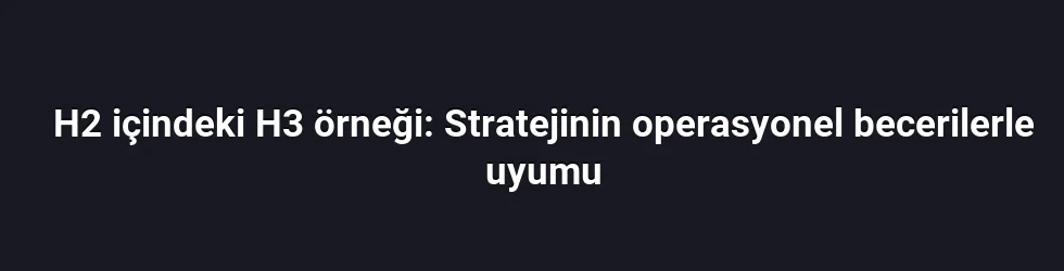 H2 içindeki H3 örneği: Stratejinin operasyonel becerilerle uyumu